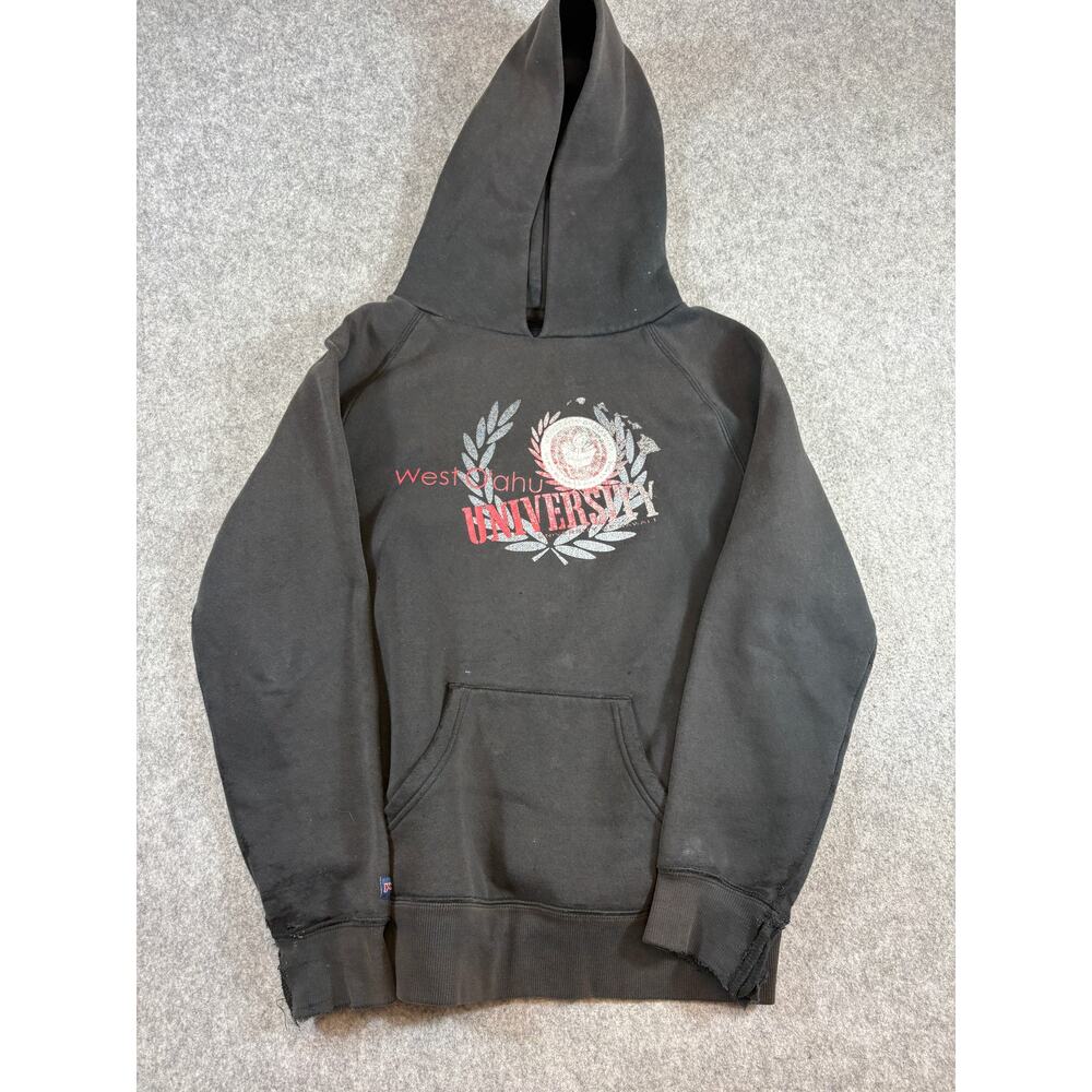 JanSport West Oahu University Hawaii Hoodie Mens L Black Sweatshirt Streetwear